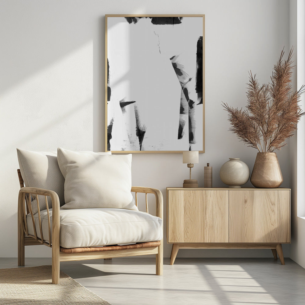 Minimal Black and White Abstract 3 | Poster