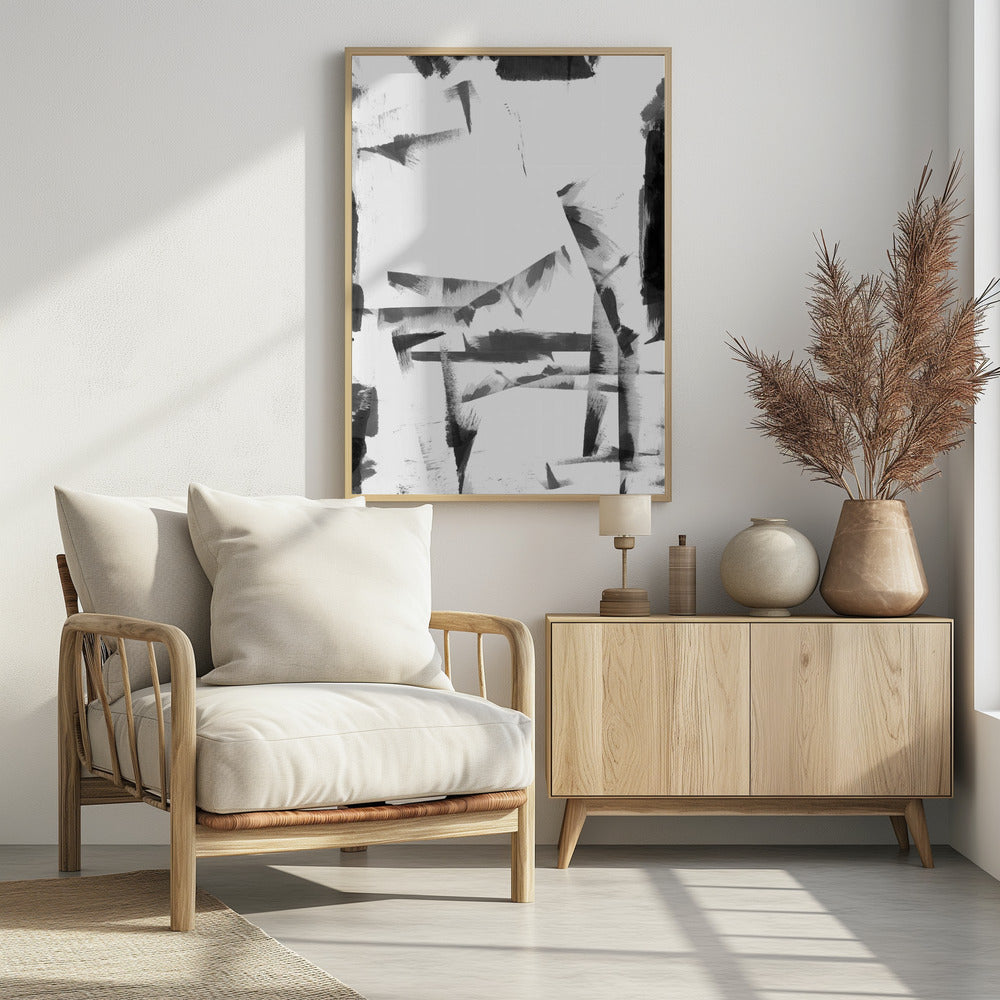 Minimal Black and White Abstract 4 | Poster