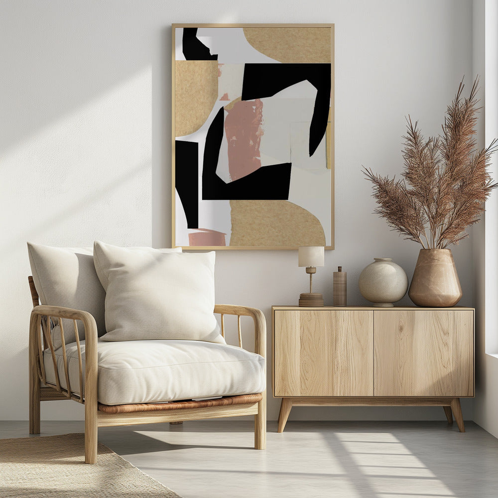 Neutral Abstract Shapes On White 2 | Poster