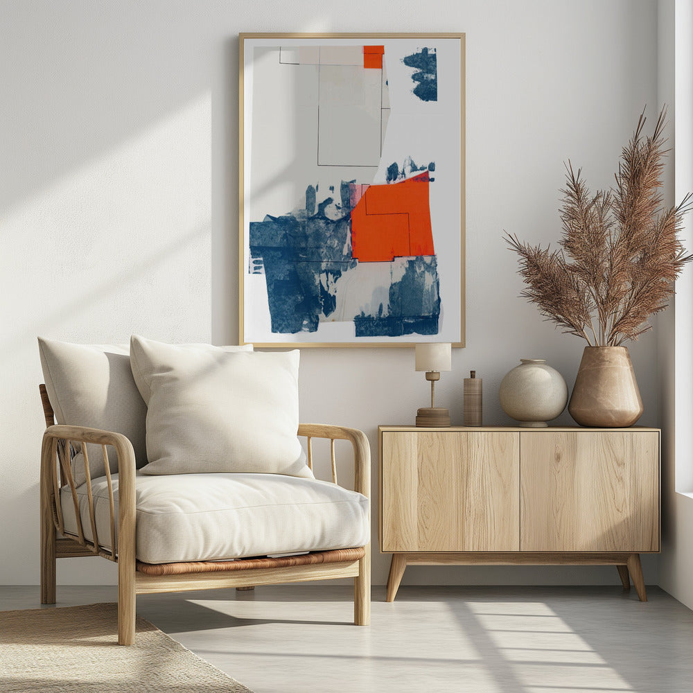Neutral Abstract Shapes On White 3 | Poster