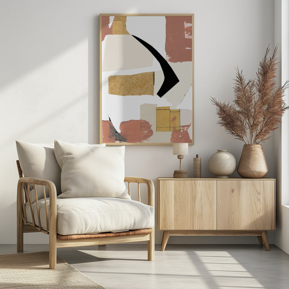 Neutral Abstract Shapes On White 1 | Poster
