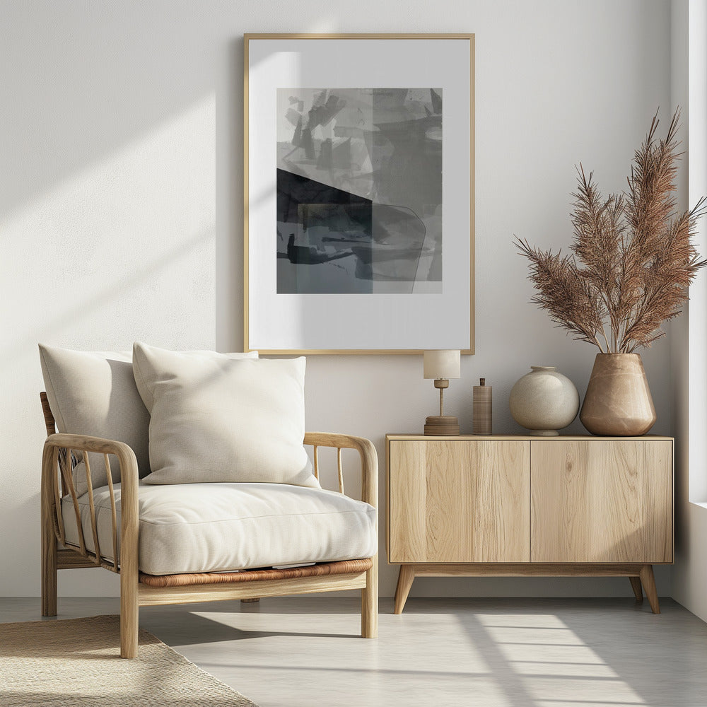 Abstract Monochrome Wash 1 | Poster