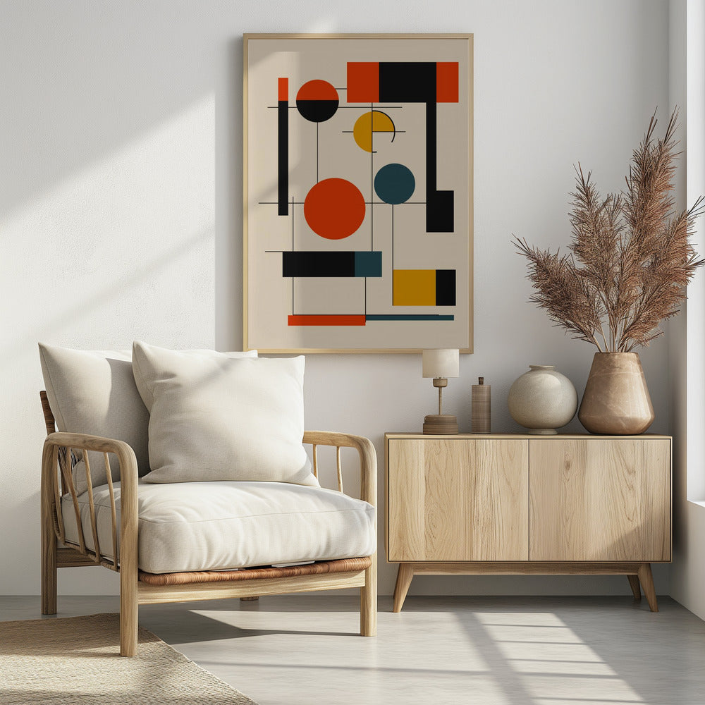 Geometric Shapes And A Balanced Color PaletteGeometric Harmony | Poster