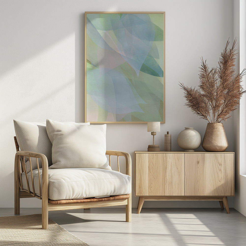 Soft Pastel Leaves 1 | Poster