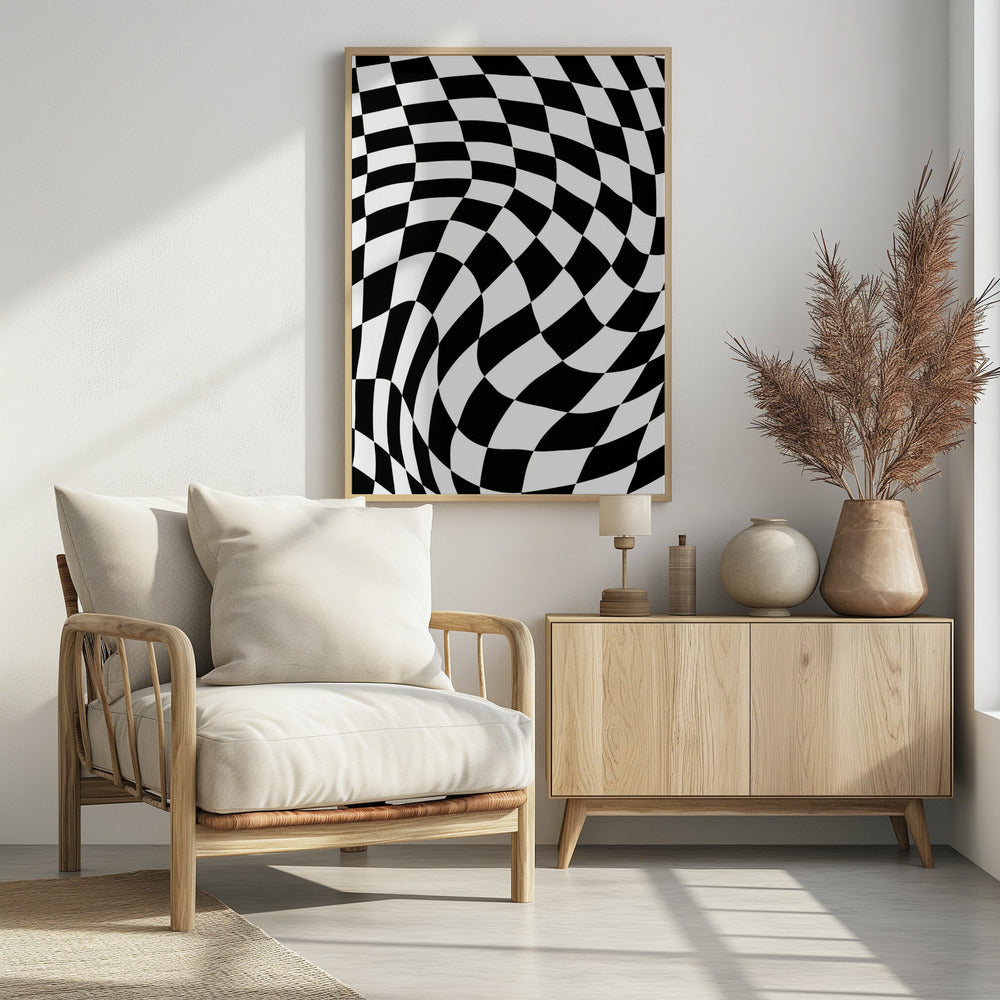 Checkerboard black and white | Poster