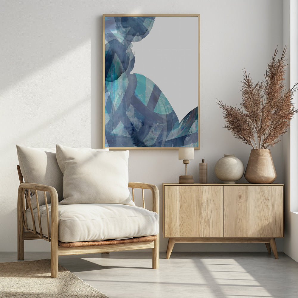 Blue Abstract Swirls 1 | Poster