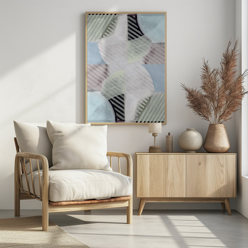 Abstract Misty Stripes 1 | Poster