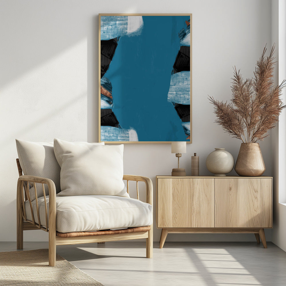 Teal Gold Shapes 2 | Poster