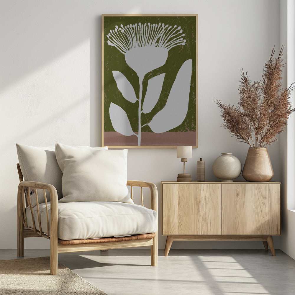 Botanical Design Of A Flower Against | Poster