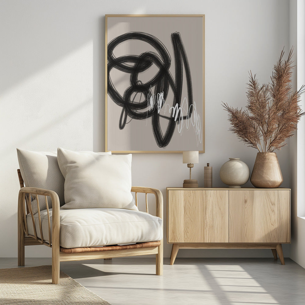 Sweeping Black and White Lines | Poster