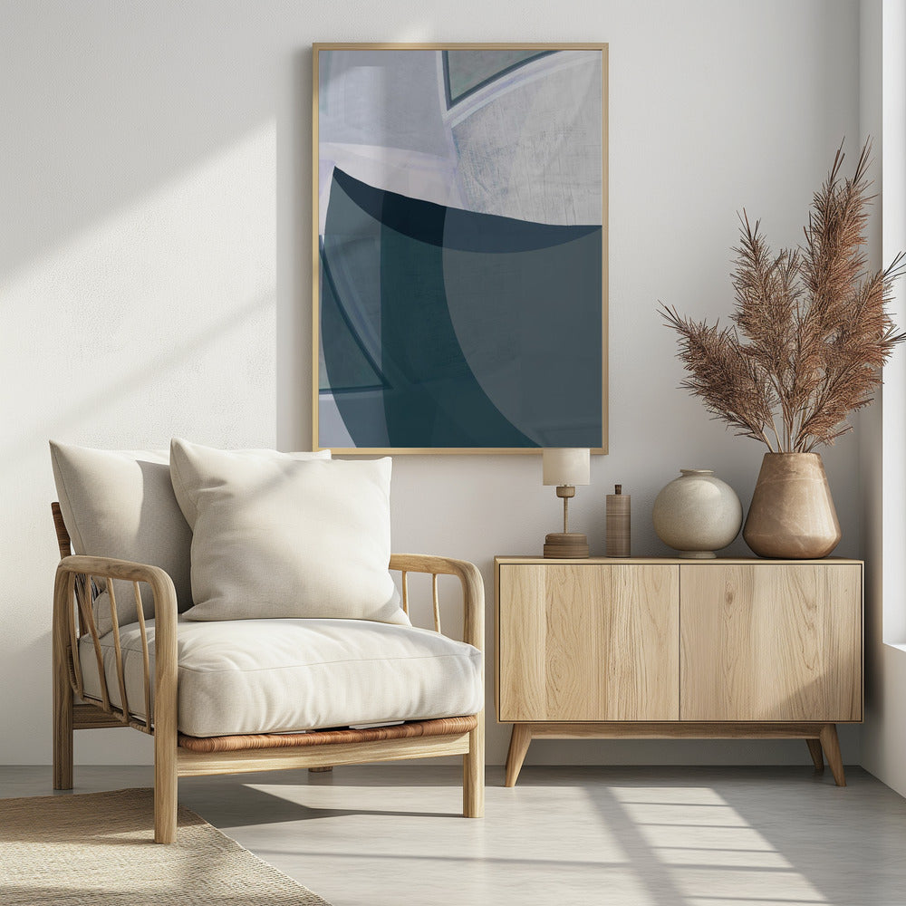 Encore Blue Abstract Print | Poster