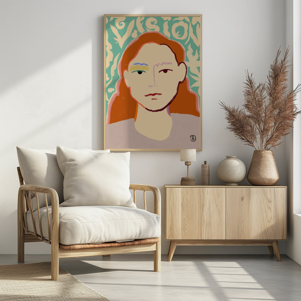 Stylized Face With Earthy Tones | Poster