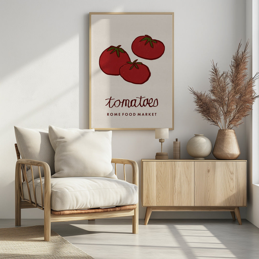 Food Art - Tomatoes Rome Food Market | Poster