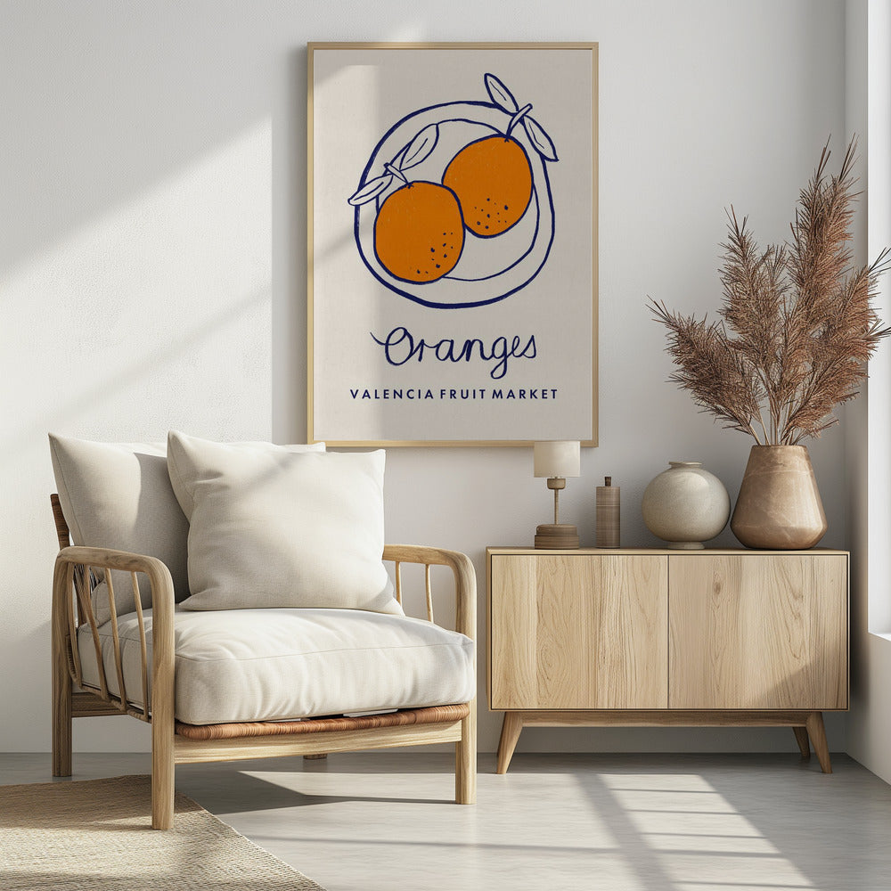 Food Art - Oranges Valencia Fruit Market | Poster