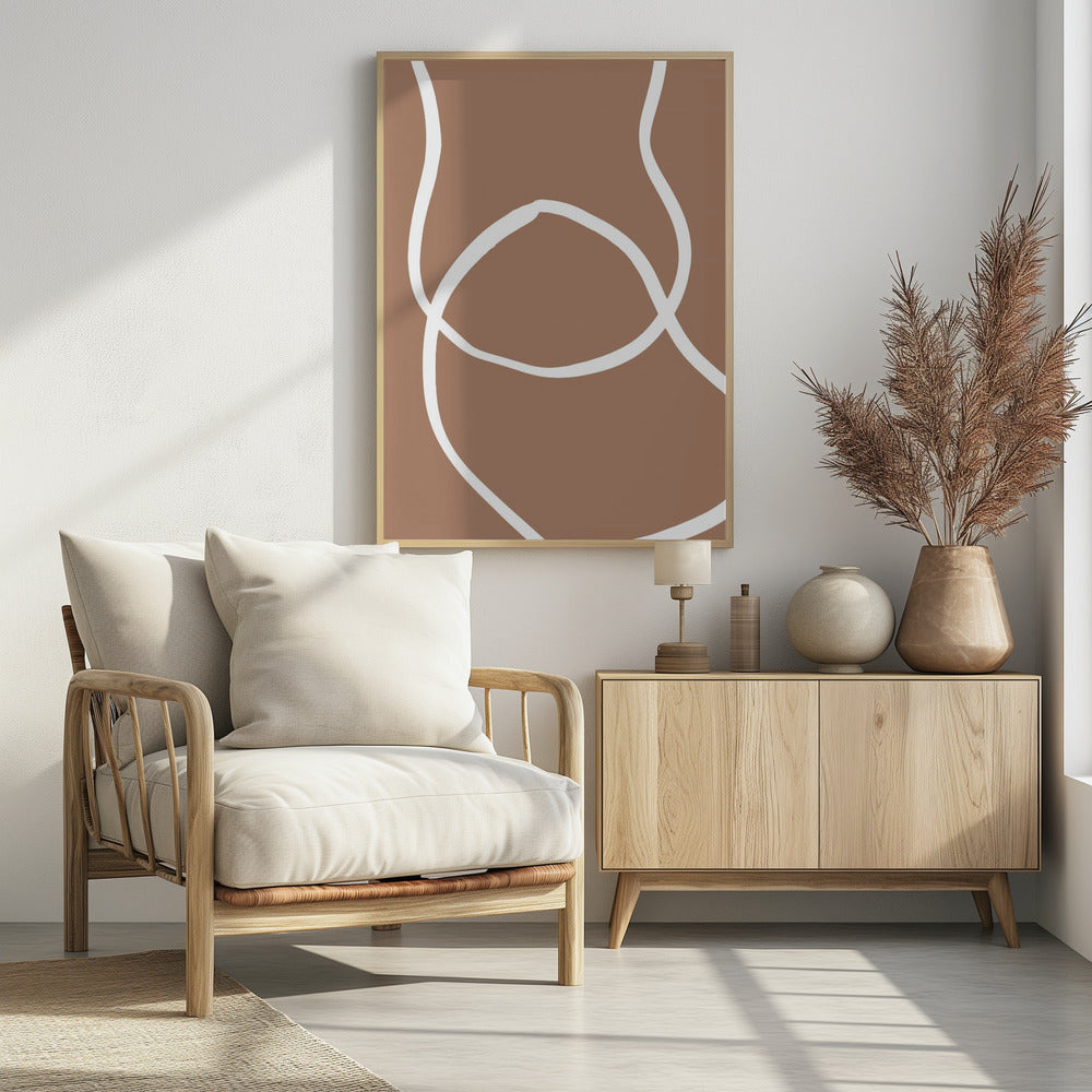 Abstract Lines Mocha 2 | Poster