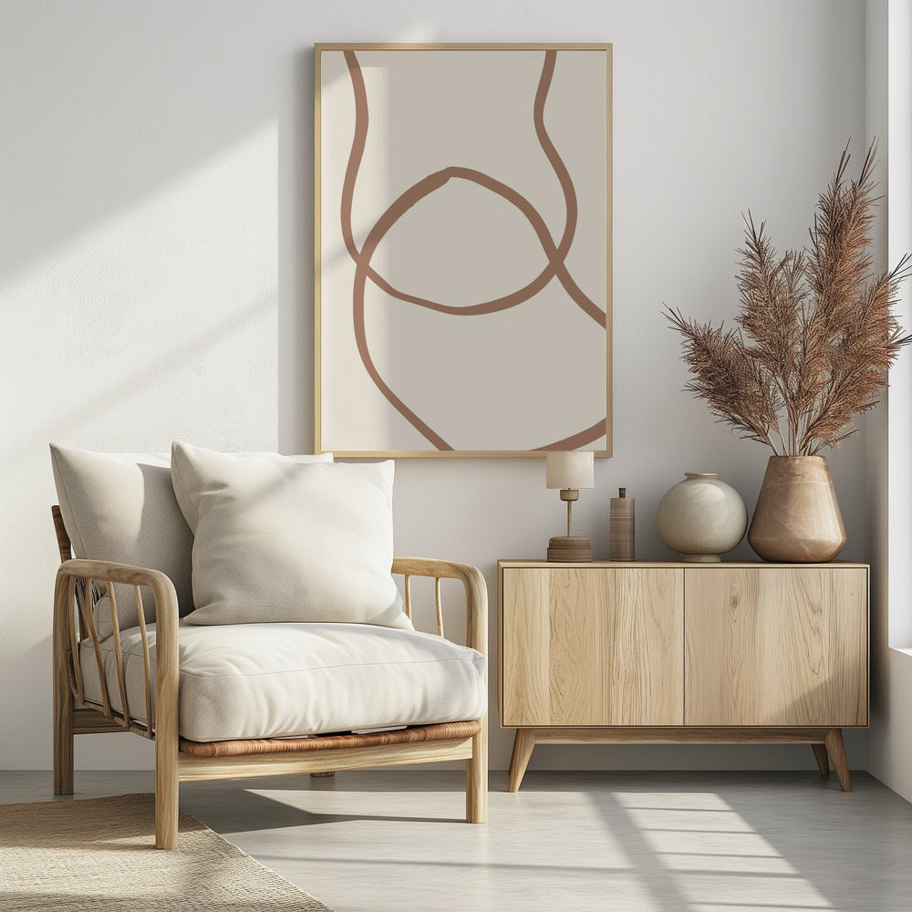 Abstract Lines Mocha 6 | Poster
