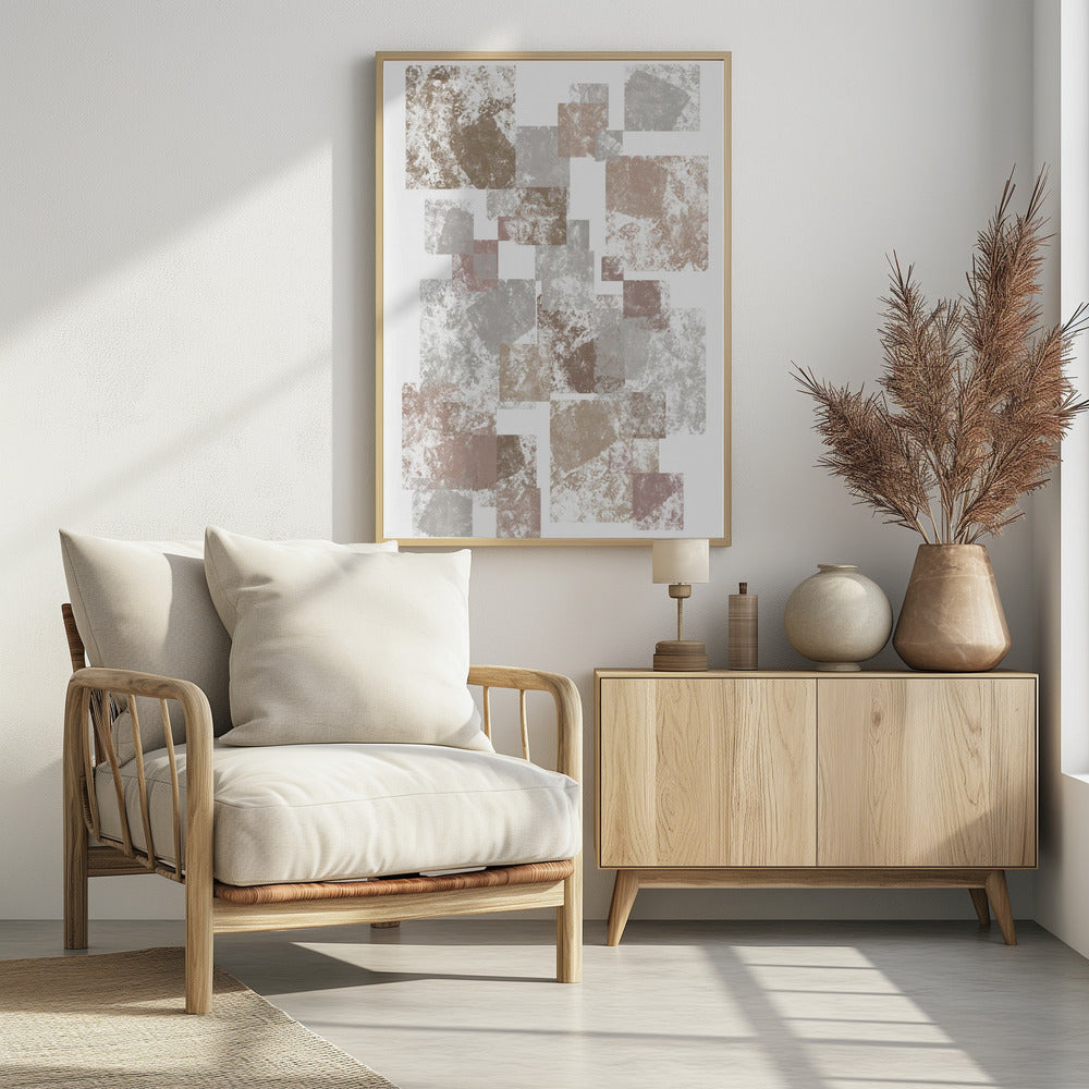 Abstract Brown Cubes | Poster
