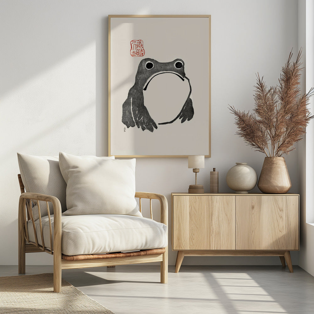 Grumpy Frog I Black | Poster