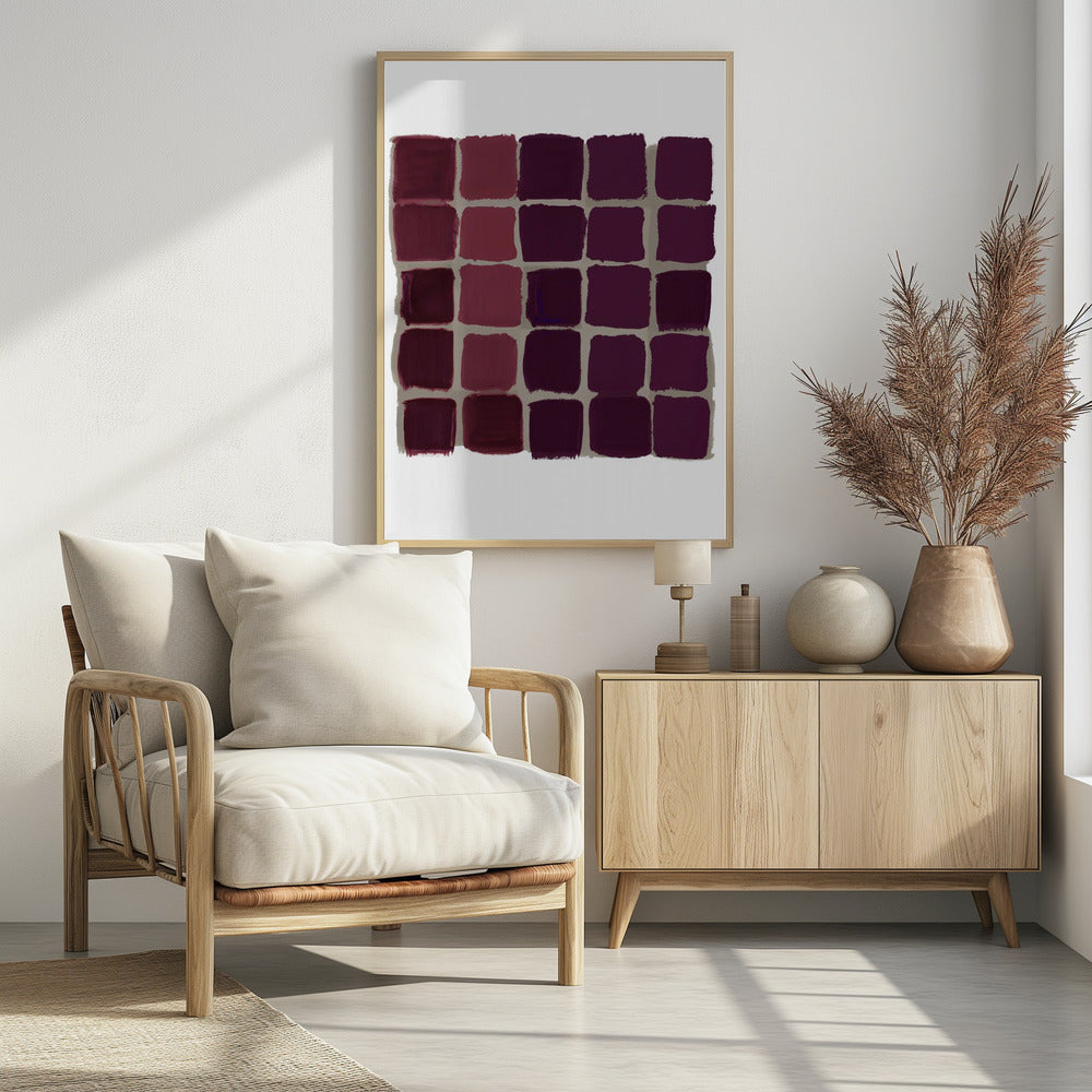 Red Checkered Square Print | Poster