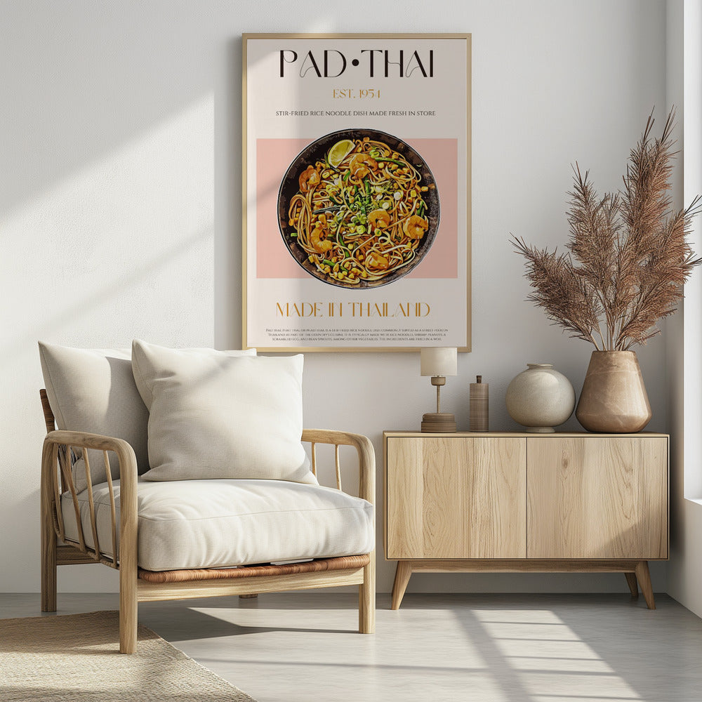 Elegant Illustration of Pad Thai | Poster