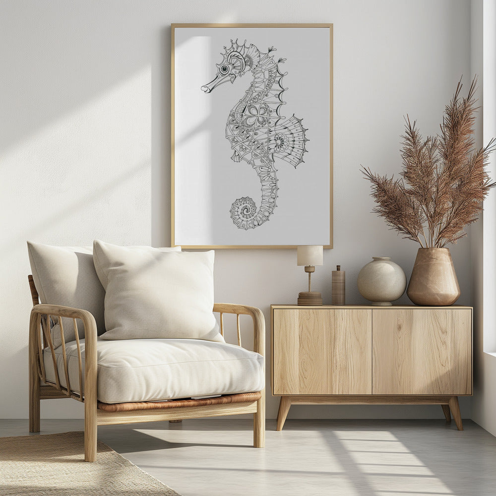 Ornate Seahorse Design | Poster
