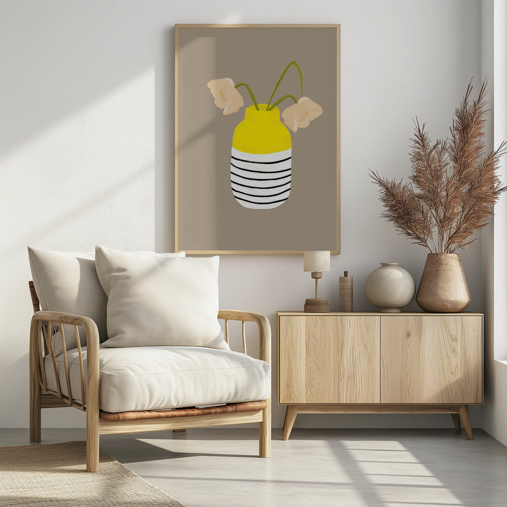 Striped Vase Blooms | Poster