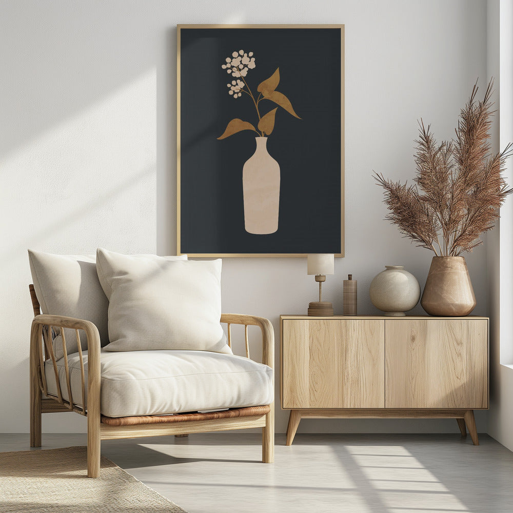 Minimal Abstract Art Vase Flower | Poster