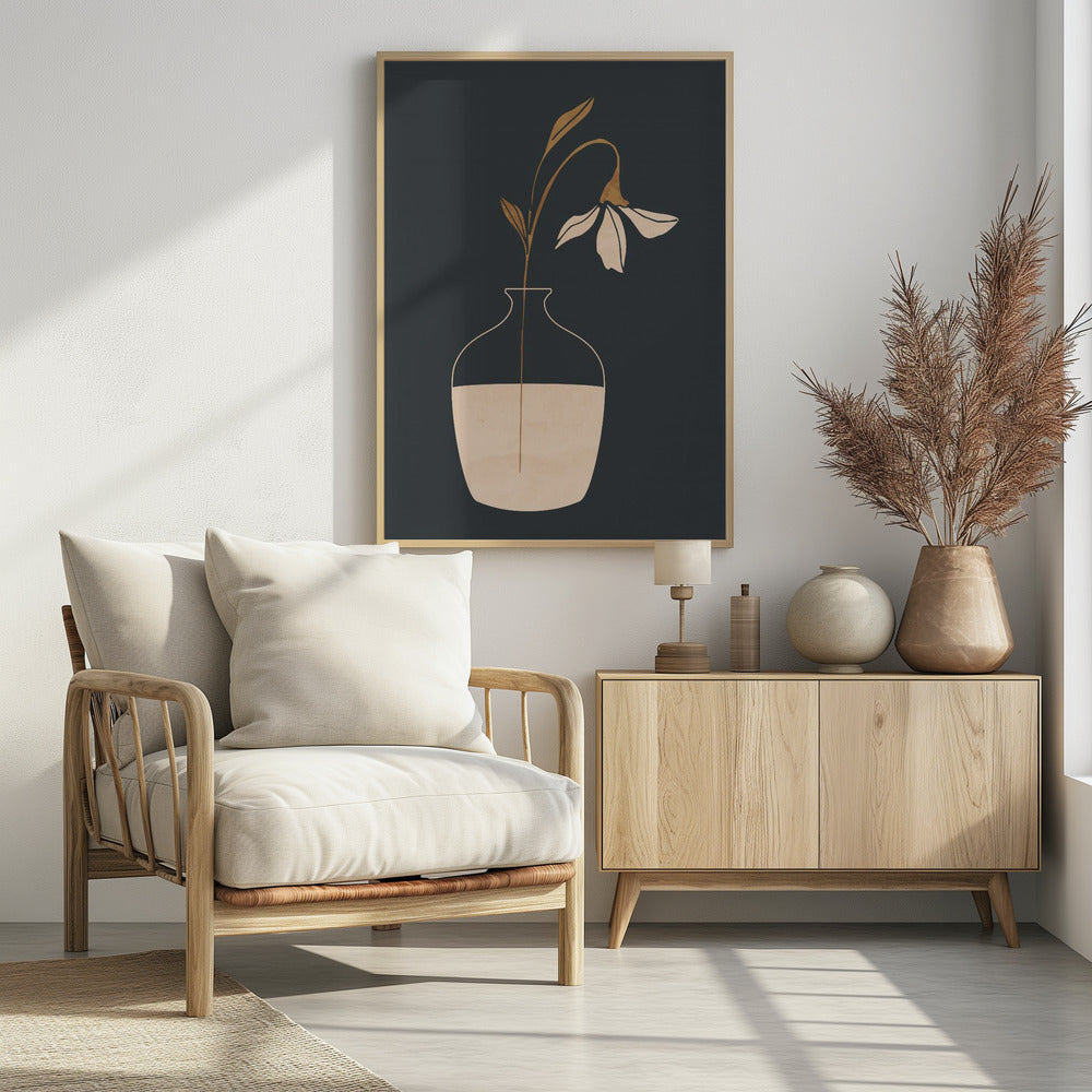 Minimal Abstract Art Vase Flower | Poster