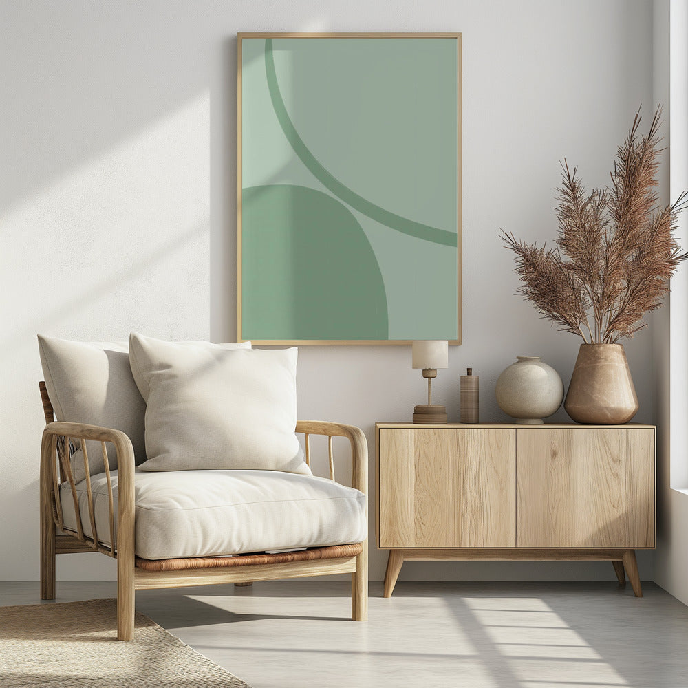 Serene Green Curves | Poster