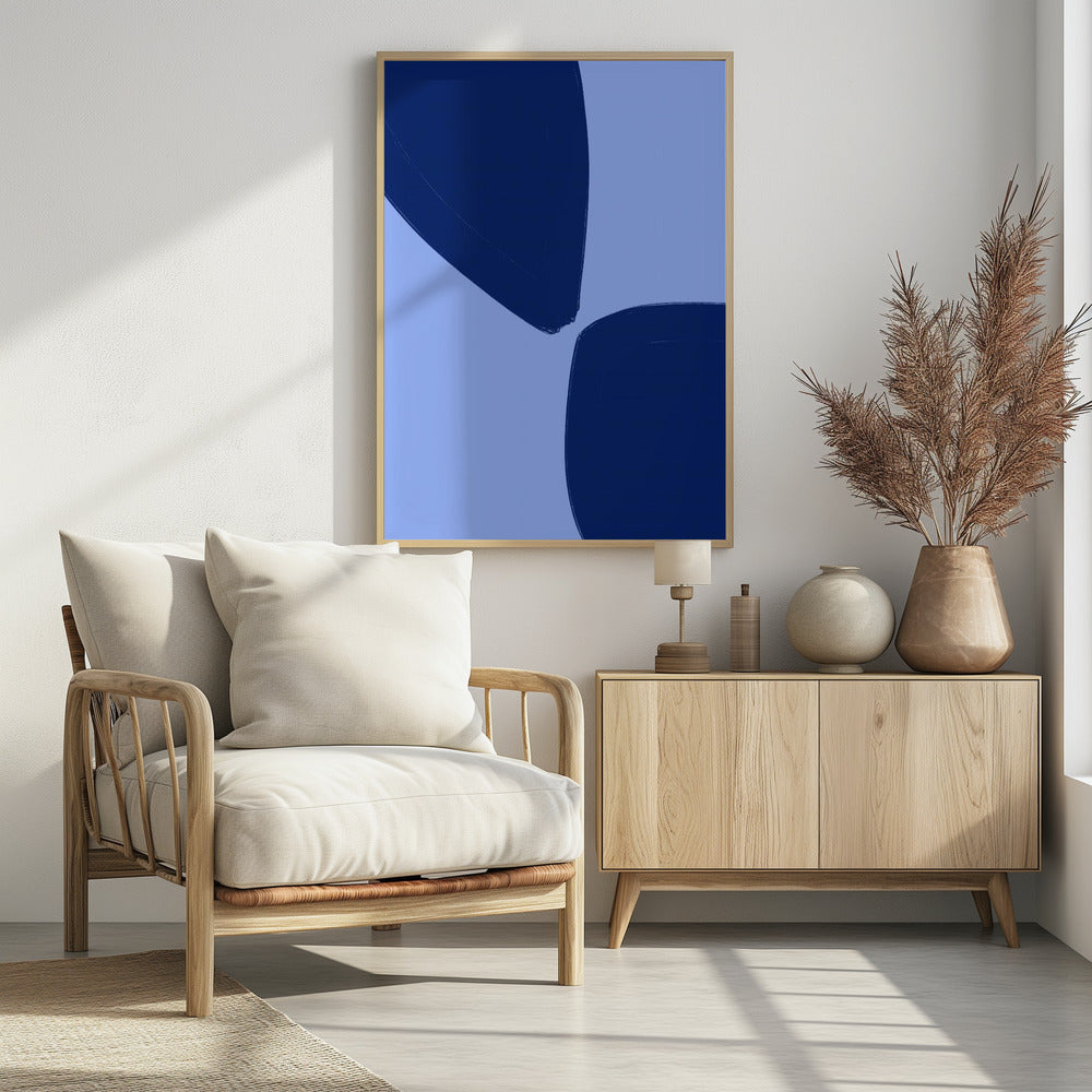 Blue Petal Shapes | Poster
