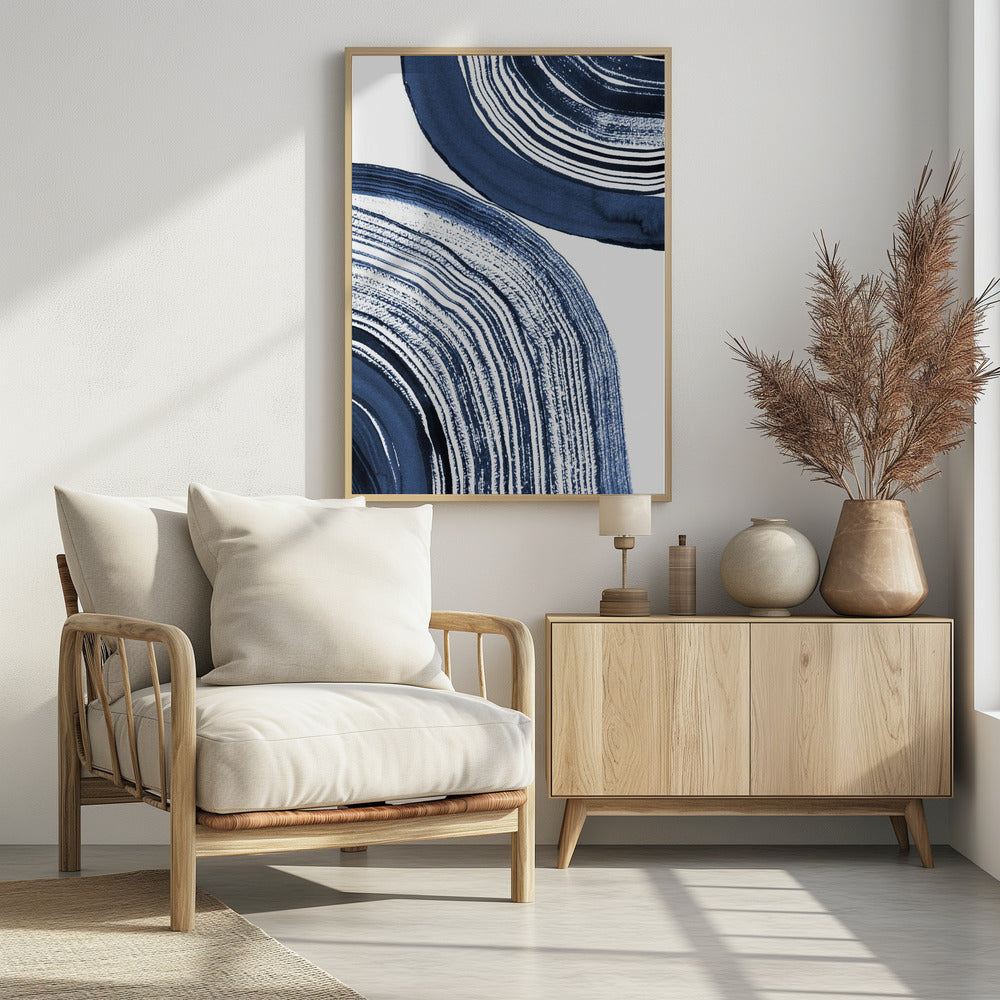 Blue Concentric Waves | Poster