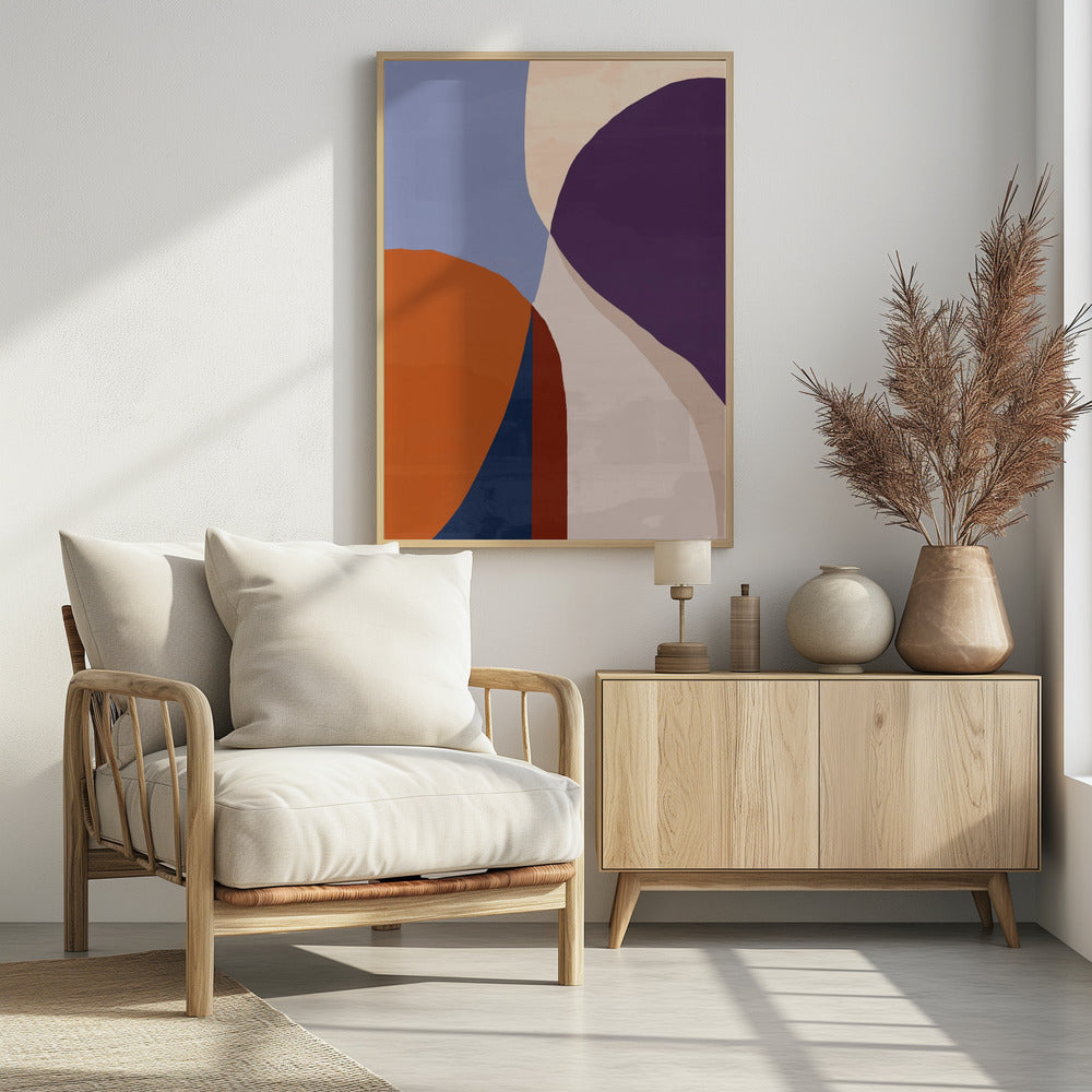 Organic Forms in Earthy and Blue Tones | Poster