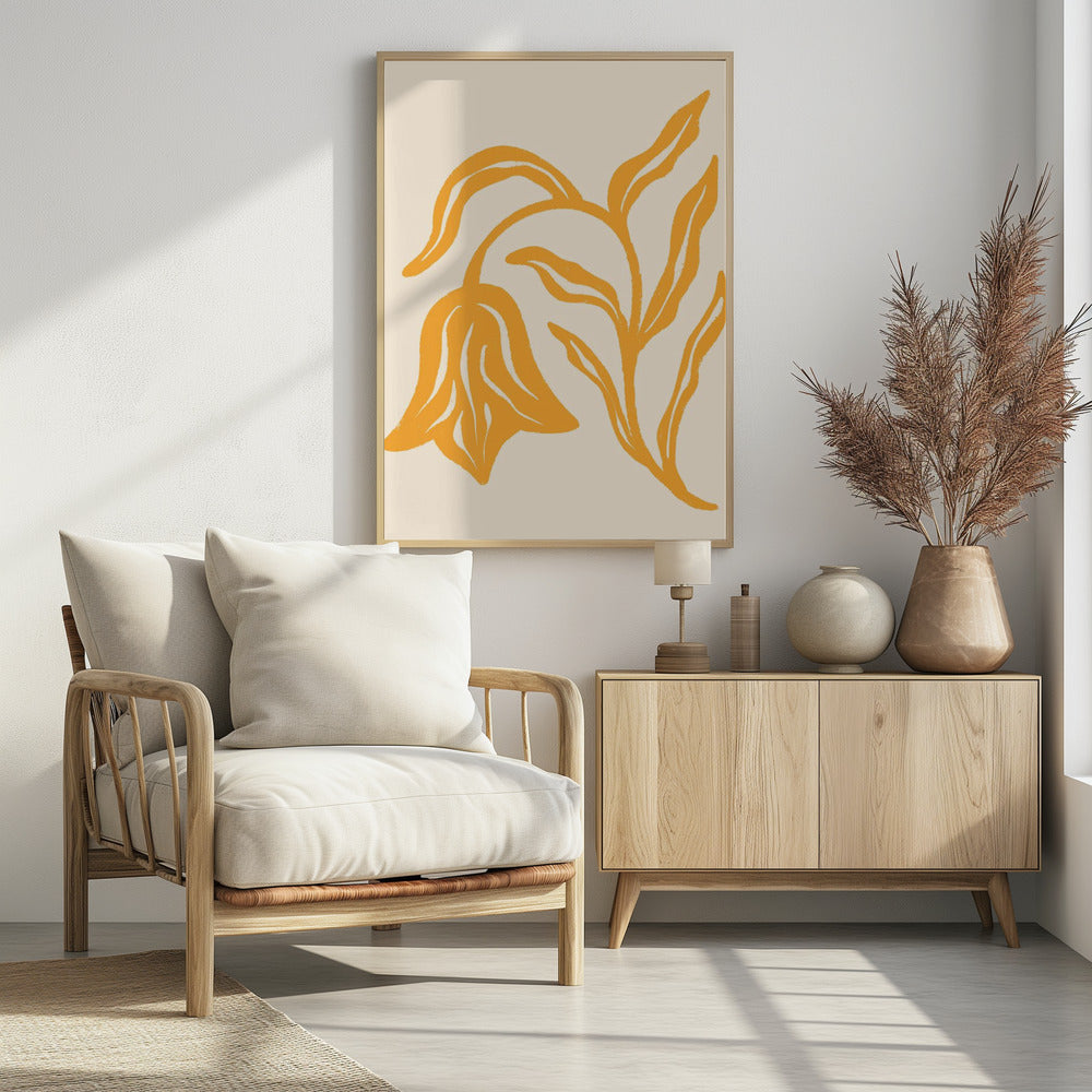 Golden Blossom Silhouette | Poster