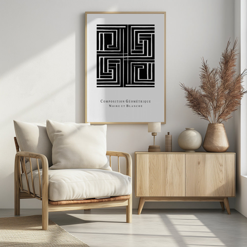 Composition Géométrique Noire et Blanche | Poster