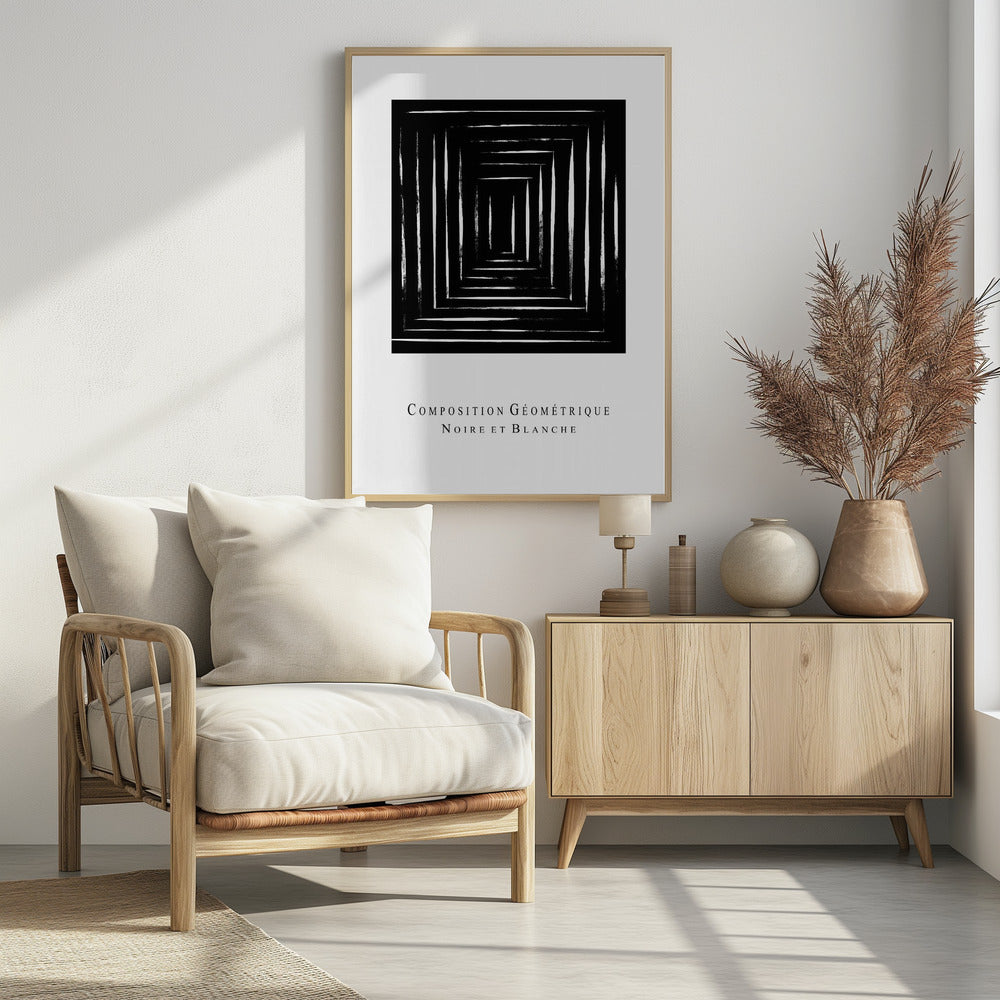 Composition Géométrique Noire et Blanche | Poster