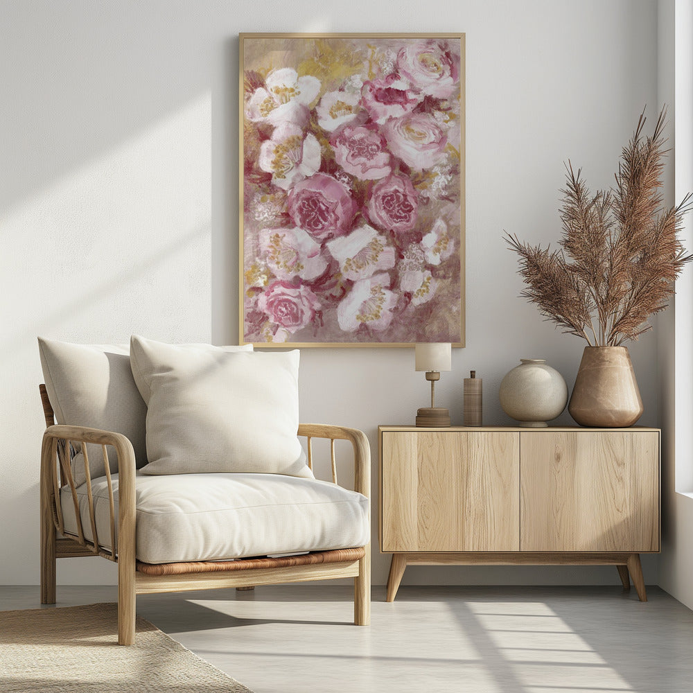 Floral Bouquet With Pink Roses | Poster