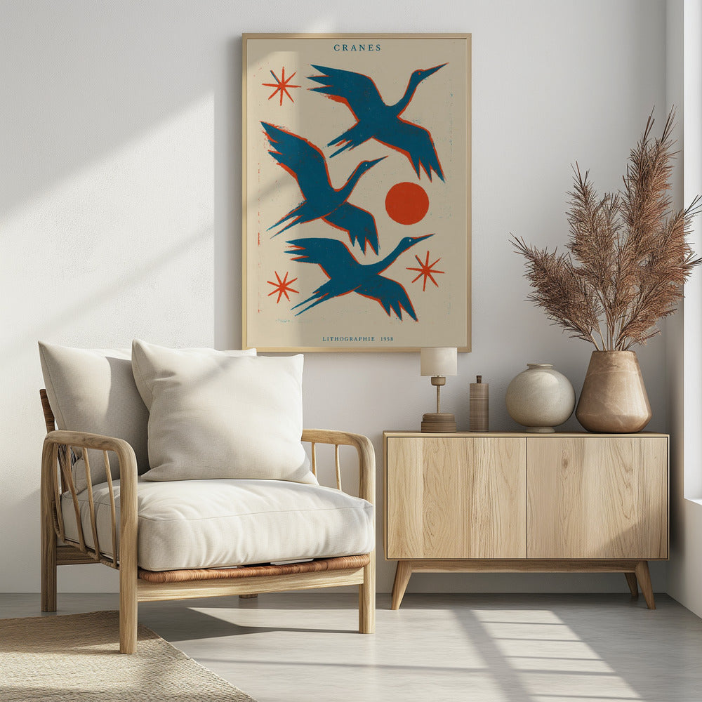 Cranes lithographie | Poster