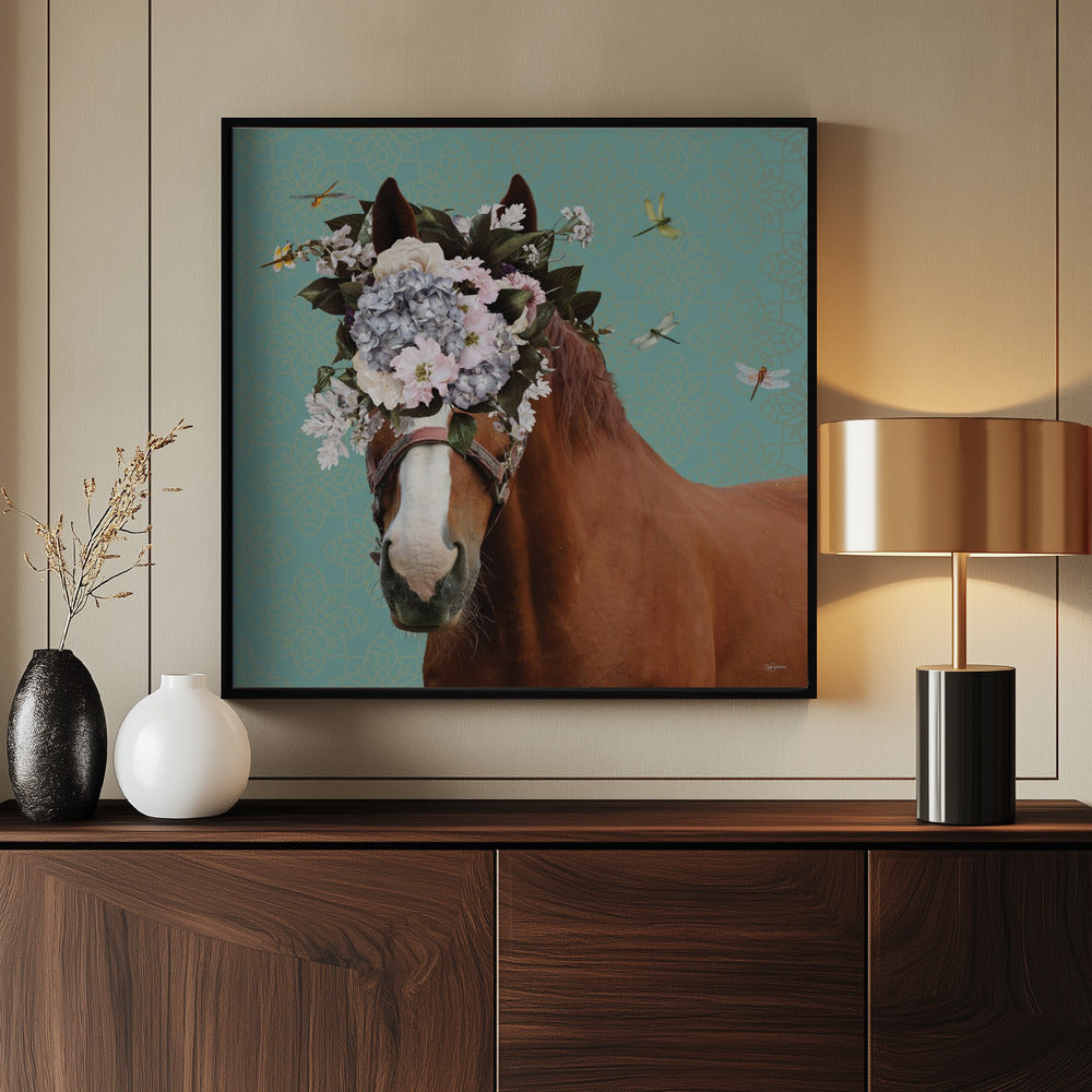 Spring Flower Bonnet On Horse | Poster