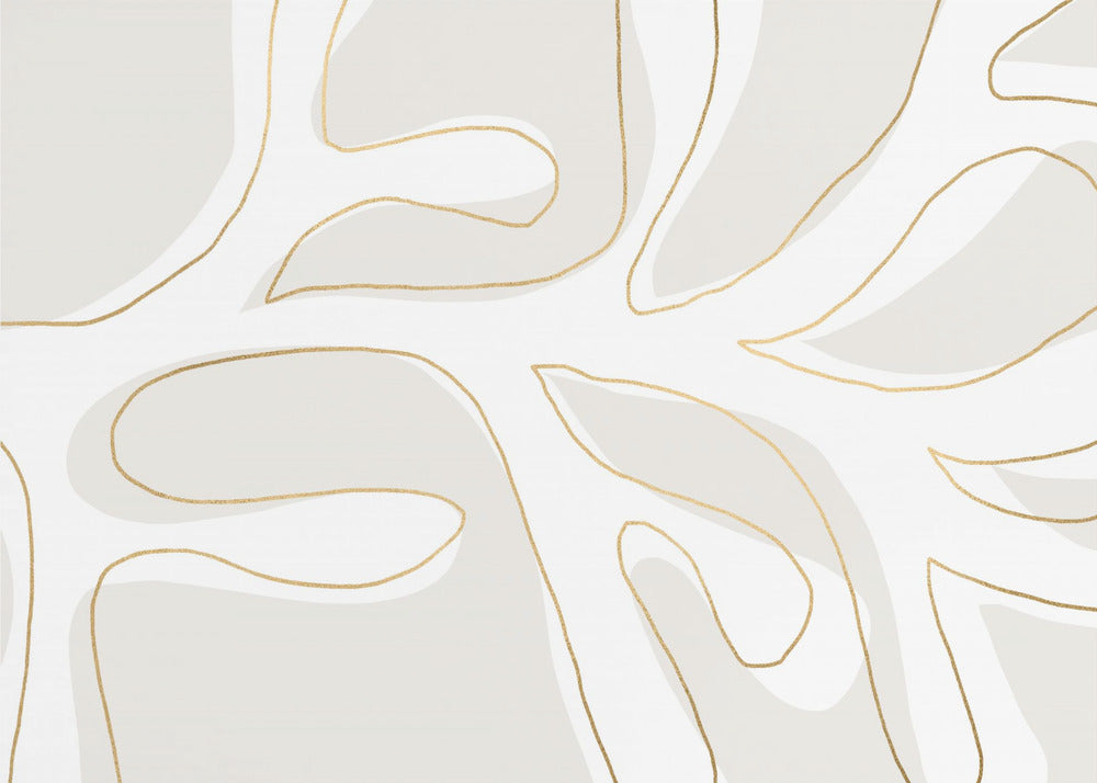 Abstract Twig White and Gold | Canvas