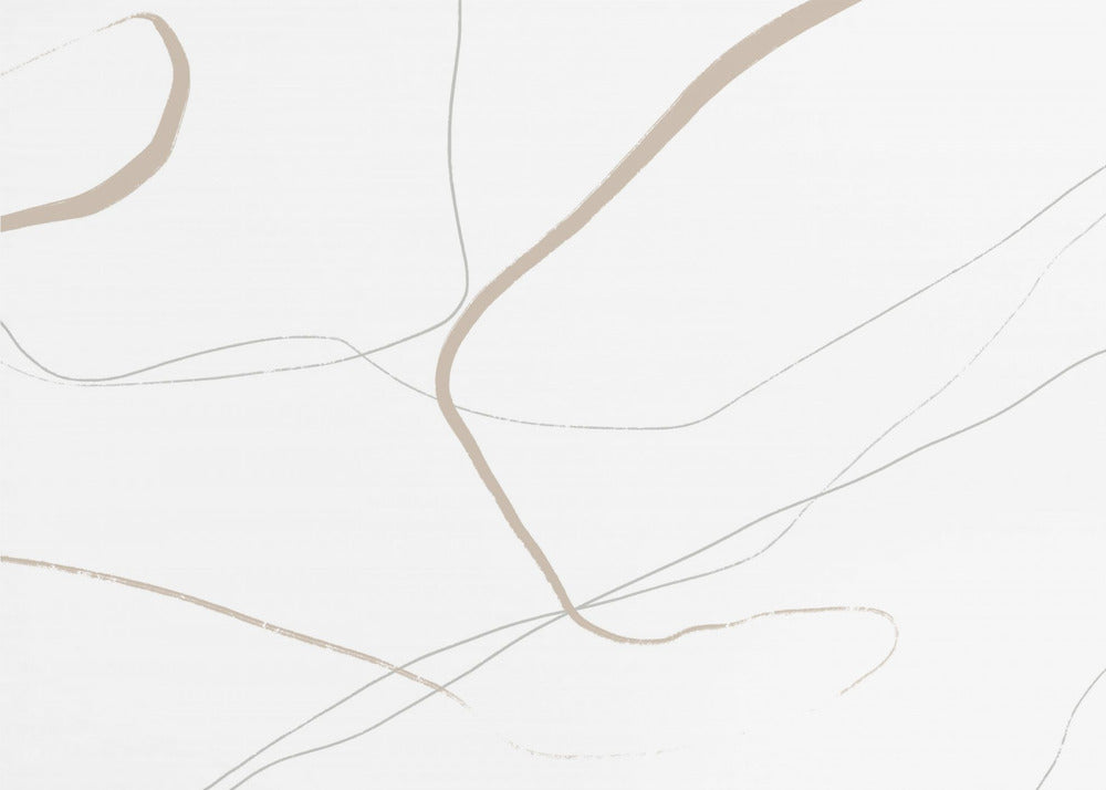 Beige And Gray Lines On A White Background | Poster