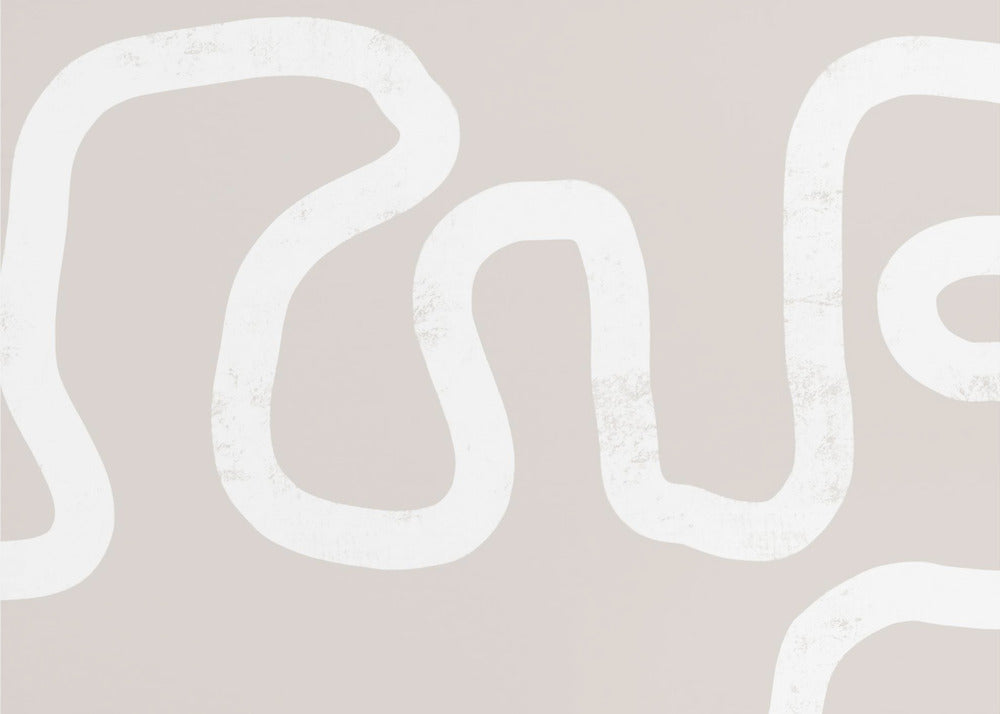 Fluid White Lines On A Beige Background | Poster