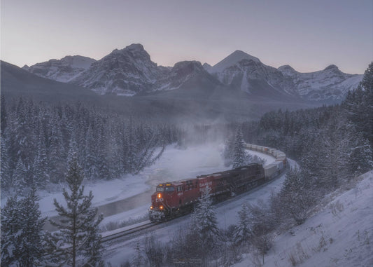 The Train in Snow. | Canvas