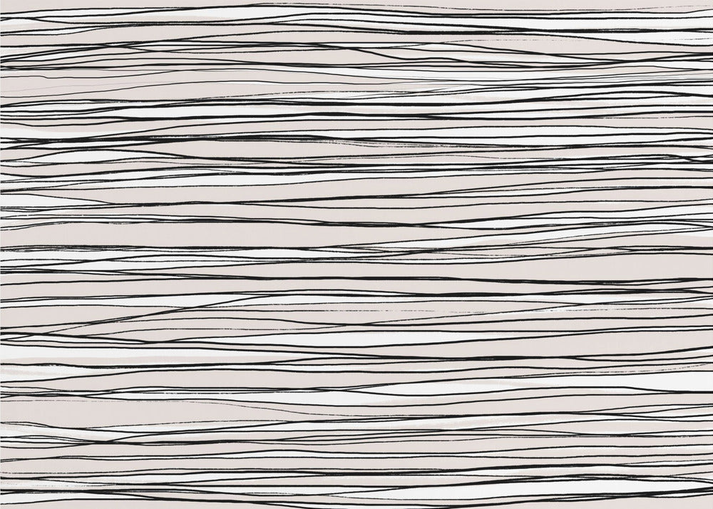 Black on Beige Lines | Canvas