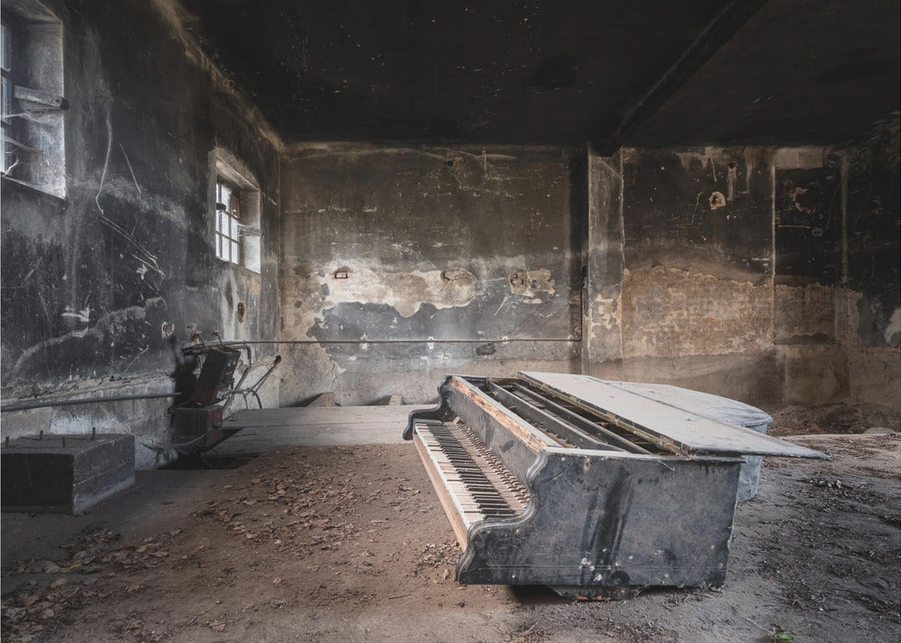 Piano in Burned Garage | Canvas