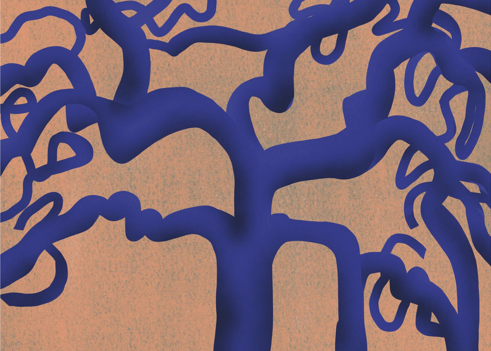 Twisting Indigo Tree | Canvas