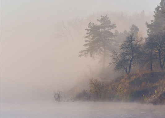 Foggy autumn morning on the river | Canvas