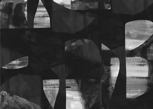 Abstract Black Night Shapes 1 | Canvas