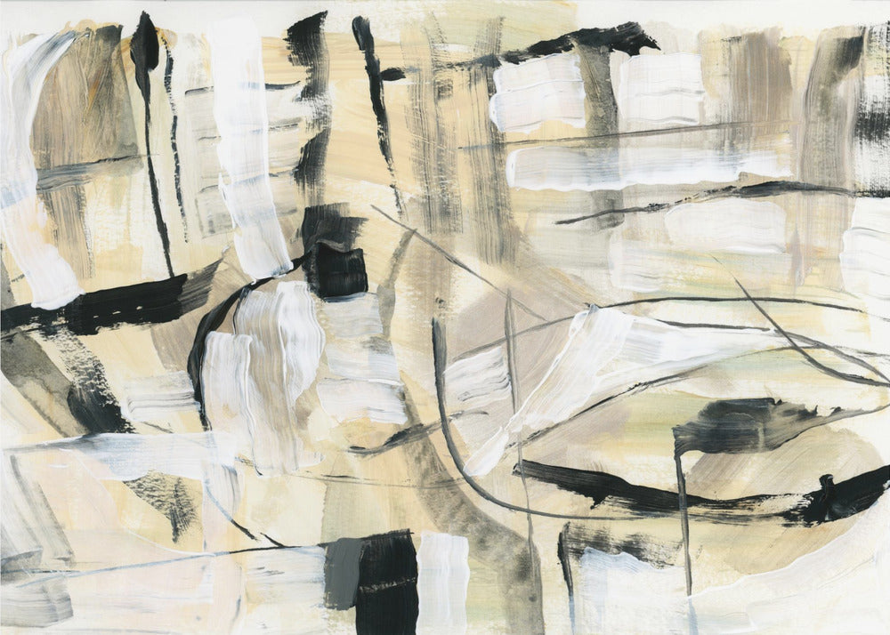 Black and White Textured Shapes 4 | Poster