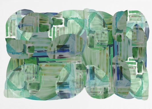 Green Cluster of Abstract Shapes 1 | Poster