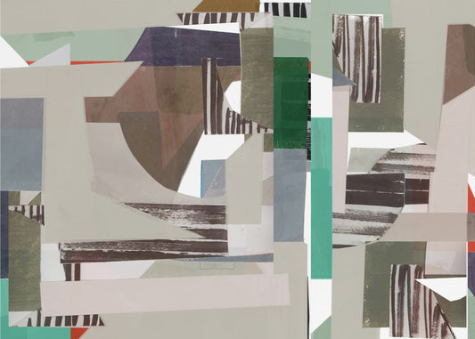 Mint and Blue Hues Abstract Hardedge 4 | Poster